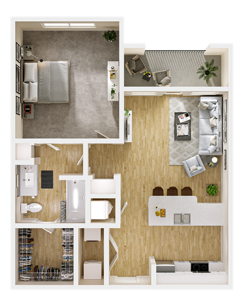 Vera A1A 1 Bedroom 1 Bath Floor plan